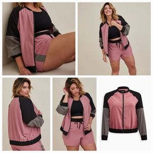 Torrid LoveSick Color block bomber Jacket.  Size 0X